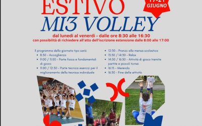 CAMPUS ESTIVO MI3 Volley per ragazze e ragazzi dal 2017 al 2011!